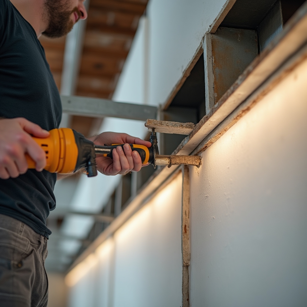Construcție metalică tavan fals gips-carton profil galvanizat