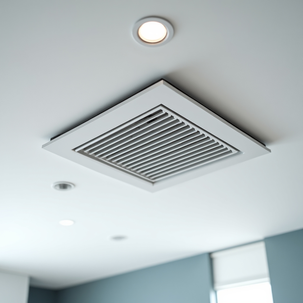 Grilă ventilație integrată în tavan fals